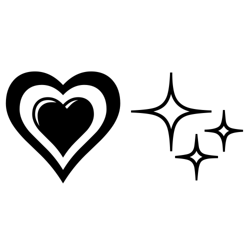 💗✨ Emoji Domain black and white Symbola rendering
